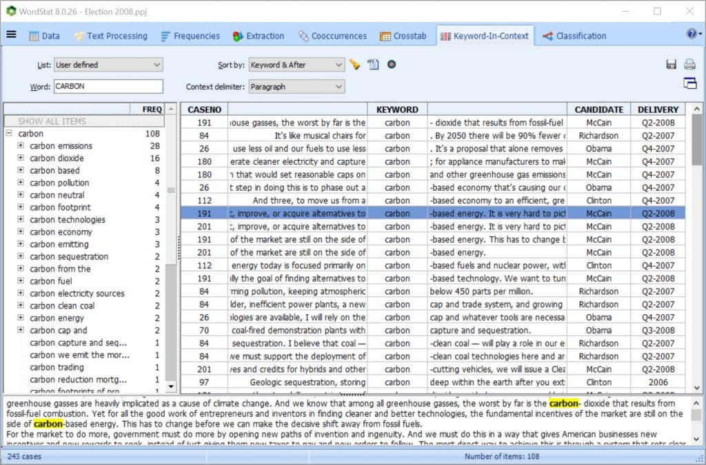 WordStat: Return to source document
